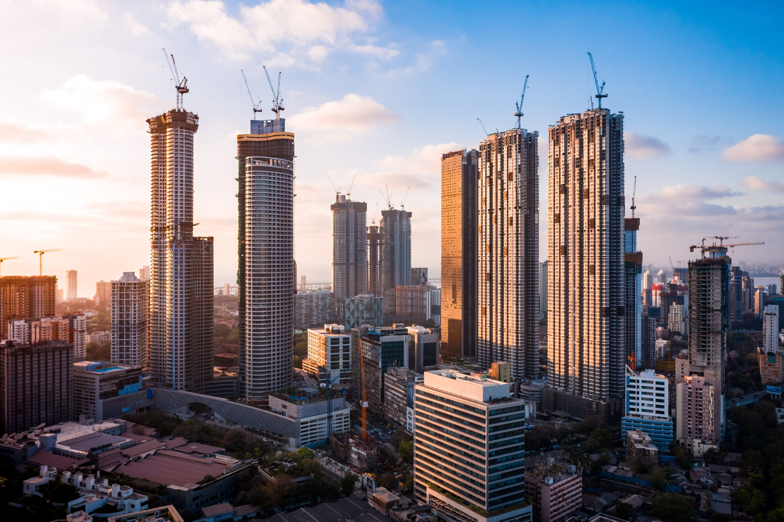 mumbai-skyline-skyscrapers-construction | Real Estate Accounting Services USA